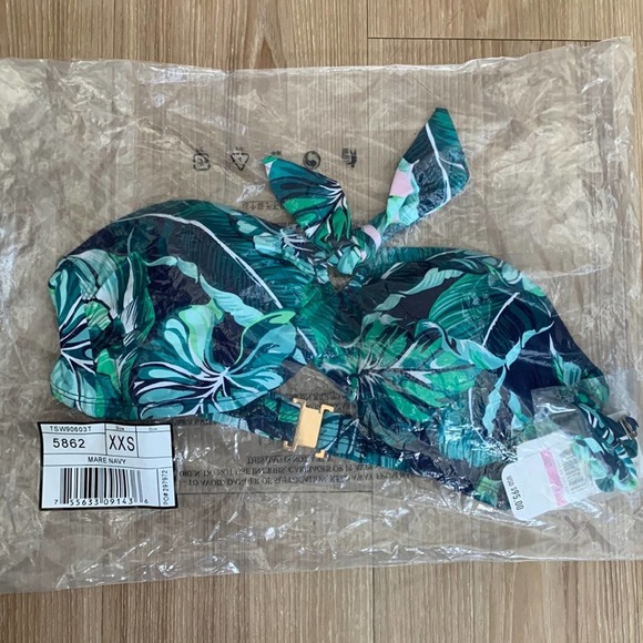 Tommy Bahama Breezy Palms Bandeau Bikini Top in Mare Navy - Picture 3 of 6